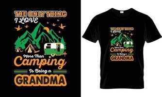 cámping camiseta diseño vector. hoy pronóstico principalmente cámping. camisa diseño, t camisa diseño vector, vestir, aventura, retro, montaña, al aire libre vector