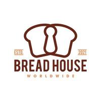 Bakery bread logo template, Bread shop house logo vector