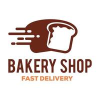 Bakery bread logo template, Bread shop house vector