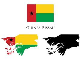 guinea bissau flag and map illustration vector