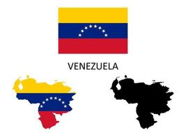 Venezuela bandera y mapa ilustración vector