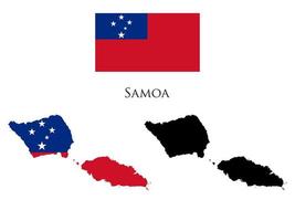 samoa flag and map illustration vector