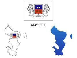 mayotte flag and map illustration vector