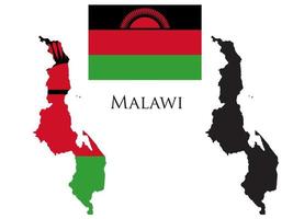 malawi bandera y mapa ilustración vector