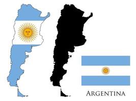 argentina Flag and map illustration vector