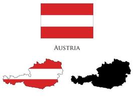 Austria bandera y mapa ilustración vector