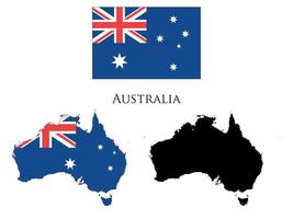 Australia bandera y mapa ilustración vector