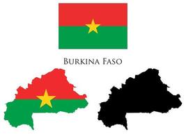 burkina faso bandera y mapa ilustración vector