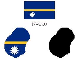 nauru bandera y mapa ilustración vector