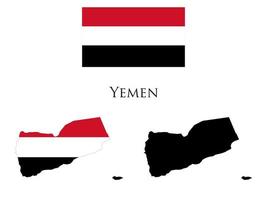 yemen flag and map illustration vector