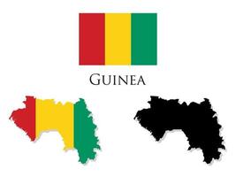 guinea map and flag illustration vector. vector