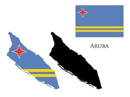 aruba Flag and map illustration vector