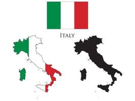 italy Flag and map illustration vector