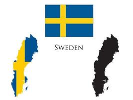 sweden flag and map illustration vector