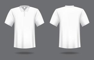 3D Polo White T-shirt Template vector