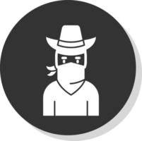 diseño de icono de vector de bandido