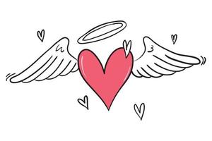corazón con alas logo ilustración vector