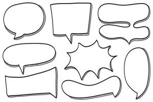 Hand drawn set of speech bubbles isolated . Doodle set element. Vector illustration.