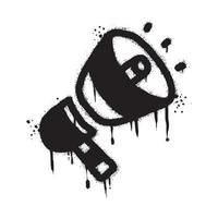 Spray Painted Graffiti Megaphone icon Sprayed isolated with a white background. graffiti Megaphone with over spray in black over white. Vector illustration.