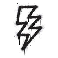 Spray Painted Graffiti electric lightning bolt symbol Sprayed isolated with a white background. graffiti electric lightning bolt icon with over spray in black over white. Vector illustration.