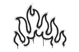 Spray Painted Graffiti Fire flame icon Sprayed isolated with a white background. graffiti Fire flame icon with over spray in black over vector