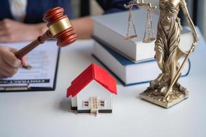 Law, Counsel, Agreement, Contract, Lawyer, Advising on litigation matters and signing contracts as a lawyer to receive home and land mortgage complaints from customers. concept lawyer photo