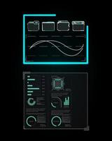 Sky-fi digital hi-tech collection in HUD style. Magic circle teleport podium. GUI, UI virtual reality projector. vector