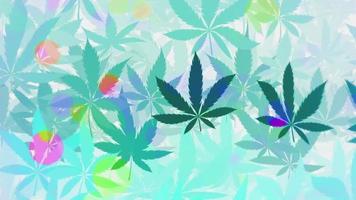 trippant psychédélique cannabis marijuana feuille Contexte animation. plein HD et boucle mouvement Contexte. video