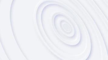 Trendy clean white neomorphism motion background animation with radiating concentric circles. This minimalist abstract background is full HD and a seamless loop. video