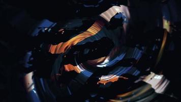 Dark gold and blue abstract liquid motion grunge style spiral motion background animation. video