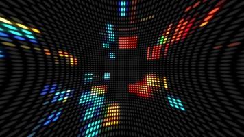 Retro-futuristic 1980s technology background animation with multicolored blinking LED data display lights. This tech motion background is full HD and a seamless loop. video