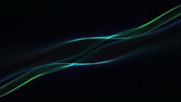Abstract motion background with an elegant gently flowing green and blue digital fractal wave. This abstract technology concept background is full HD and a seamless loop. video
