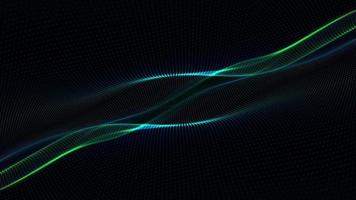 Abstract motion background with an elegant gently flowing green and blue digital fractal wave. This abstract technology concept background is full HD and a seamless loop. video