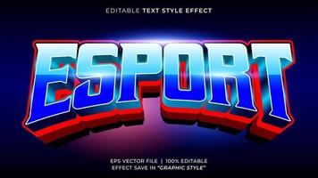 Esport gaming 3D editable text effect template vector