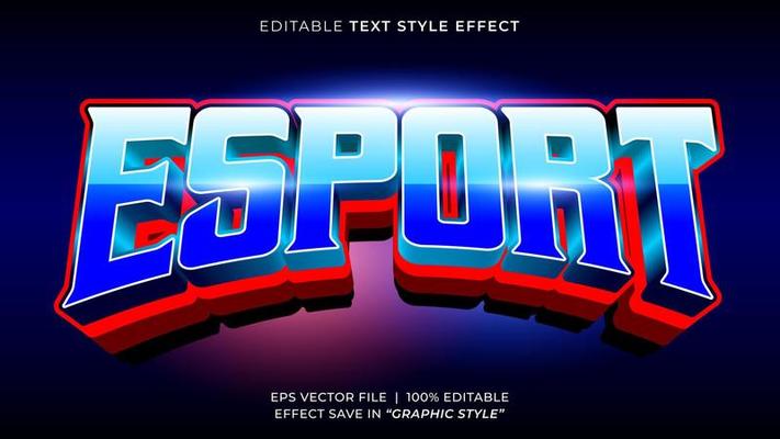 Esport gaming 3D editable text effect template