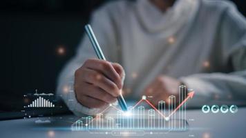 Business Intelligence concept - data analysis, management tools, intelligence, corporate strategy creation, data-driven decision making. photo
