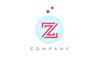 blue pink Z alphabet letter logo icon design with dots. Creative template for business and company vector