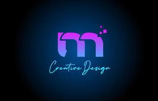 rosado azul metro alfabeto letra logo icono diseño con puntos creativo modelo para empresa y negocio vector