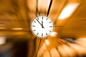 clock blurred ,conceptual image of time running or passing away effect  zoom out alarm clock to movements photo