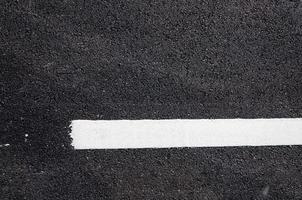 White line on new asphalt detail,Street with white line texture photo