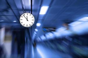 clock blurred ,conceptual image of time running or passing away effect  zoom out alarm clock to movements photo