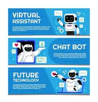 Set of Artificial Intelligence Assistant Banner vector