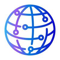 Global ai vector icon. Symbol og neuron artificial intelligence. Smart technology logo.