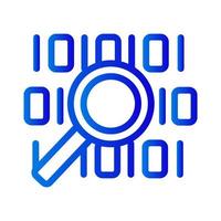 Big data symbol. Information search binar technology. Network icon with one and zero, vector