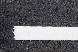 White line on new asphalt detail,Street with white line texture photo