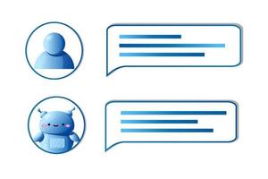 Chatbot bubble text illustration. Online message chat in internet. Artificical intelligence robot. Virtual assistant vector