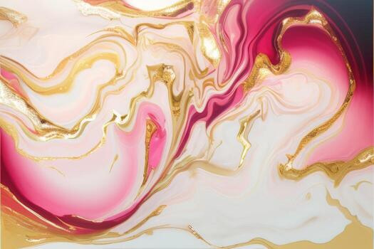 abstract background with gold and pink waves photo