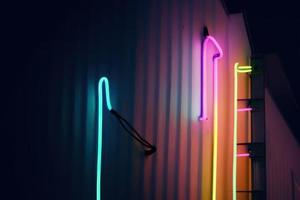 neon lights on the wall photo