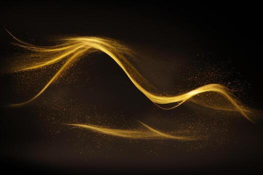 abstract background with golden wavy lines photo