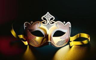 carnival mask on black background photo